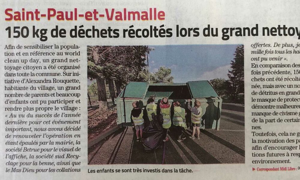 Opération ramassage des déchets à Saint-Paul-et-Valmalle