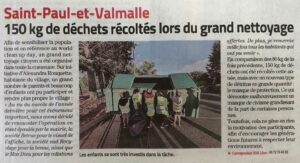 Article presse opération ramassage de déchets